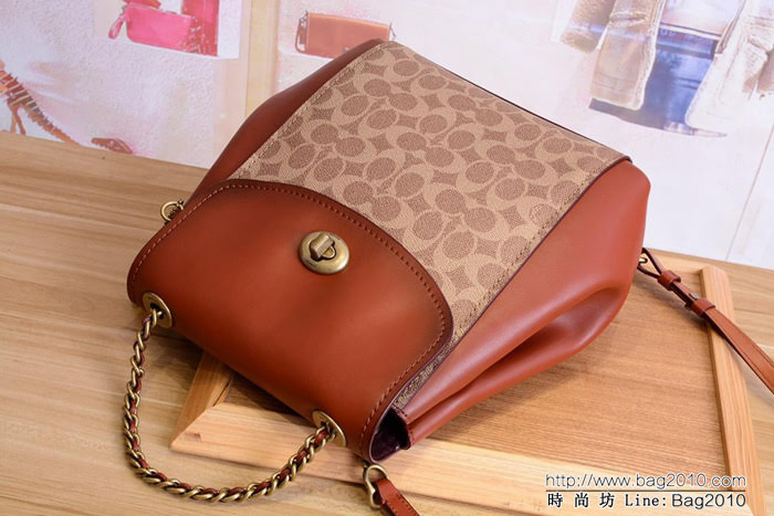 COACH蔻馳 38585 印花pvc拼牛皮 PARKER女雙肩背包 時尚書包 多用款式 雙肩背 單肩斜挎  Chz1515